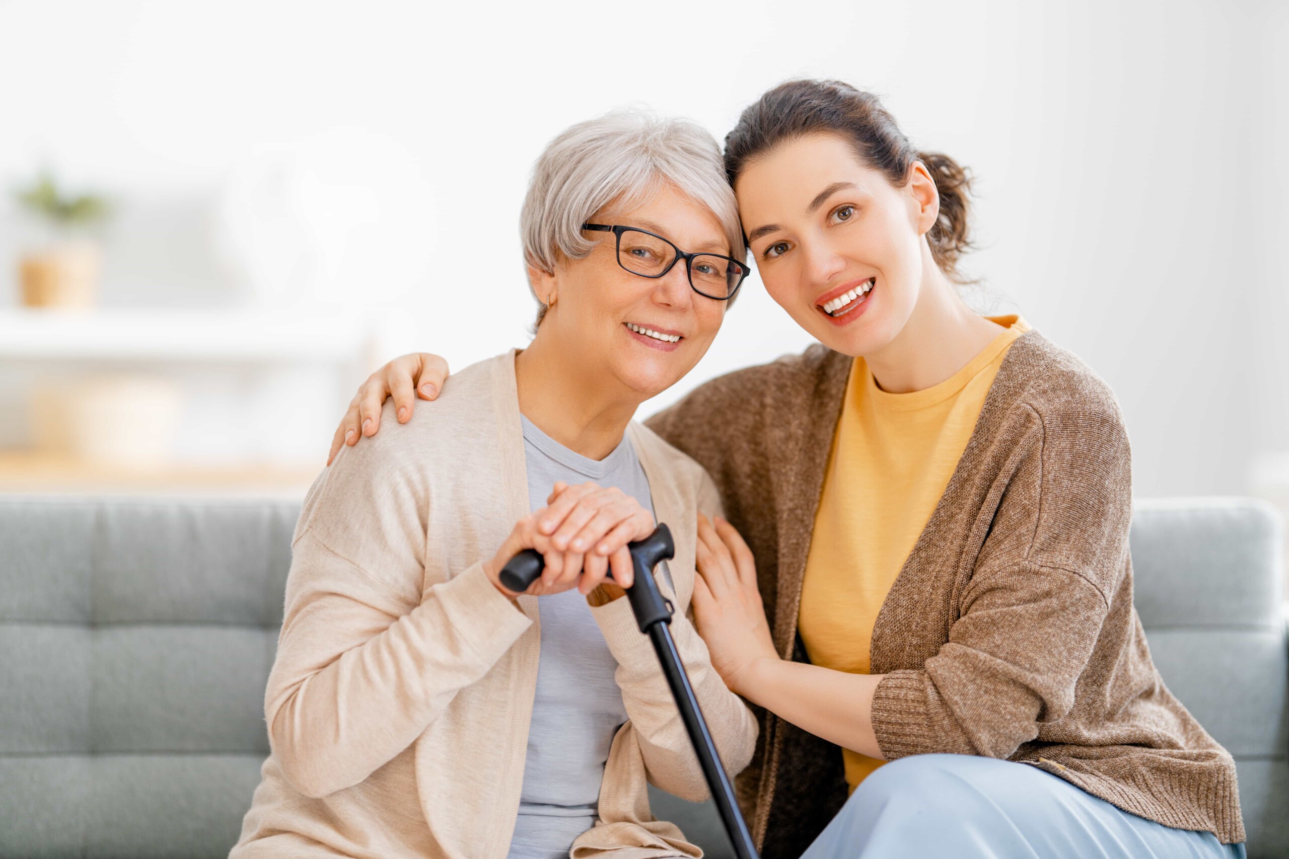 caregiver smiling