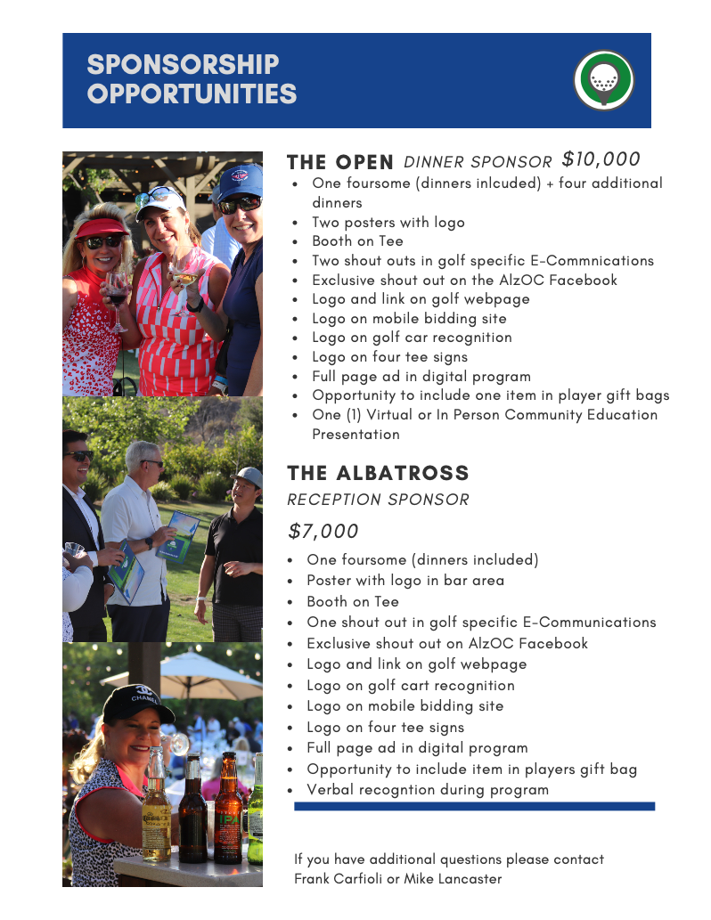 Save The Date: 2020 AlzOC Golf to End Alzheimer's